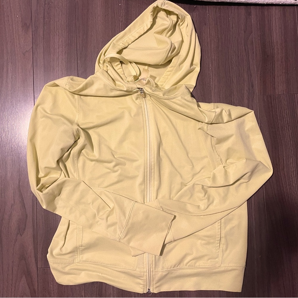 Lemon yellow zip active hoodie